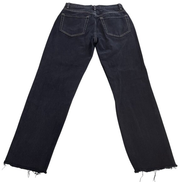 Pacsun Vintage Icon Jeans Womens 24 Black Tapered Leg Raw Hem Mid Cotton Denim - Picture 3 of 6